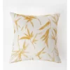 Calma Palm Leaf Print Cushion 50x50cm In Yellow