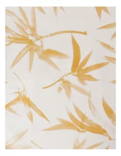 Calma Palm Leaf Print Cushion 50x50cm In Yellow -Household Items Shop 959662450 3 720x928