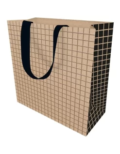 Simson Mega Size Embossed Checkerboard On Kraft Gift Bag