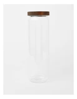 Glass Storage Jar With Acacia Lid 1550ml In Bamboo