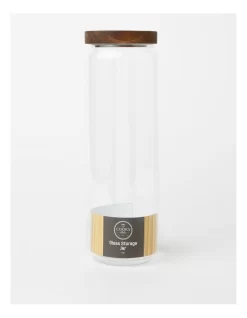 Glass Storage Jar With Acacia Lid 1550ml In Bamboo -Household Items Shop 961810210 5 720x928