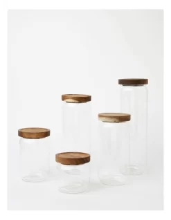 Glass Storage Jar With Acacia Lid 1550ml In Bamboo -Household Items Shop 961810210 6 720x928