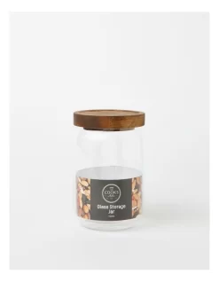 Glass Storage Jar With Acacia Lid 700ml In Clear -Household Items Shop 961810480 5 720x928