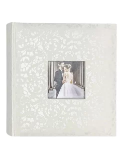 Profile Lace Wedding 200 Photo Album 4x6 In White