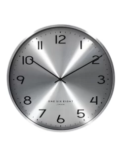 Luna 40cm Silent Wall Clock In Chrome