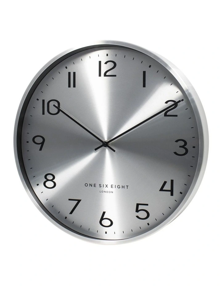 Luna 40cm Silent Wall Clock In Chrome 4 Luna 40cm Silent Wall Clock In Chrome - Image 2