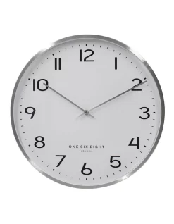 Lise 40cm Silent Wall Clock In Silver