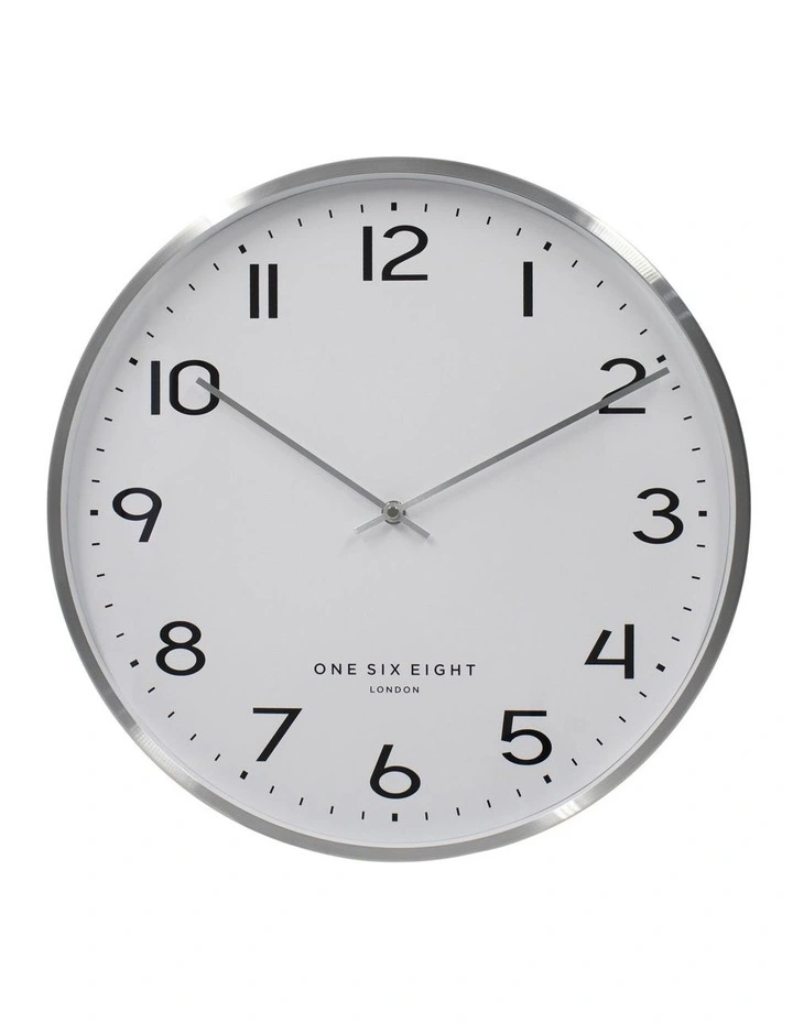 Lise 40cm Silent Wall Clock In Silver 3 Lise 40cm Silent Wall Clock In Silver