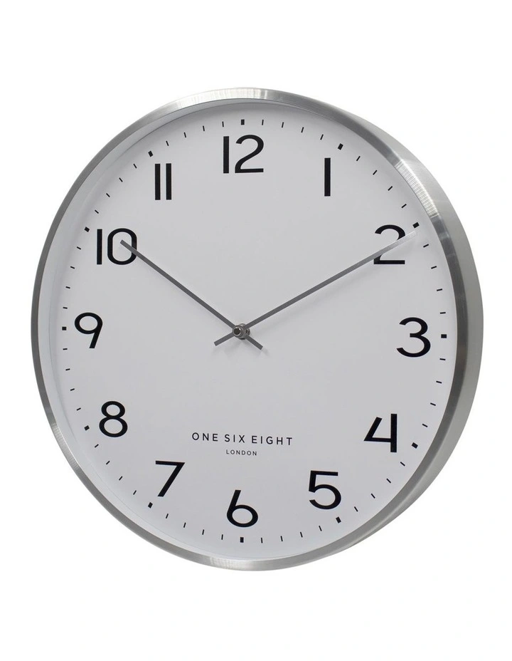 Lise 40cm Silent Wall Clock In Silver 4 Lise 40cm Silent Wall Clock In Silver - Image 2