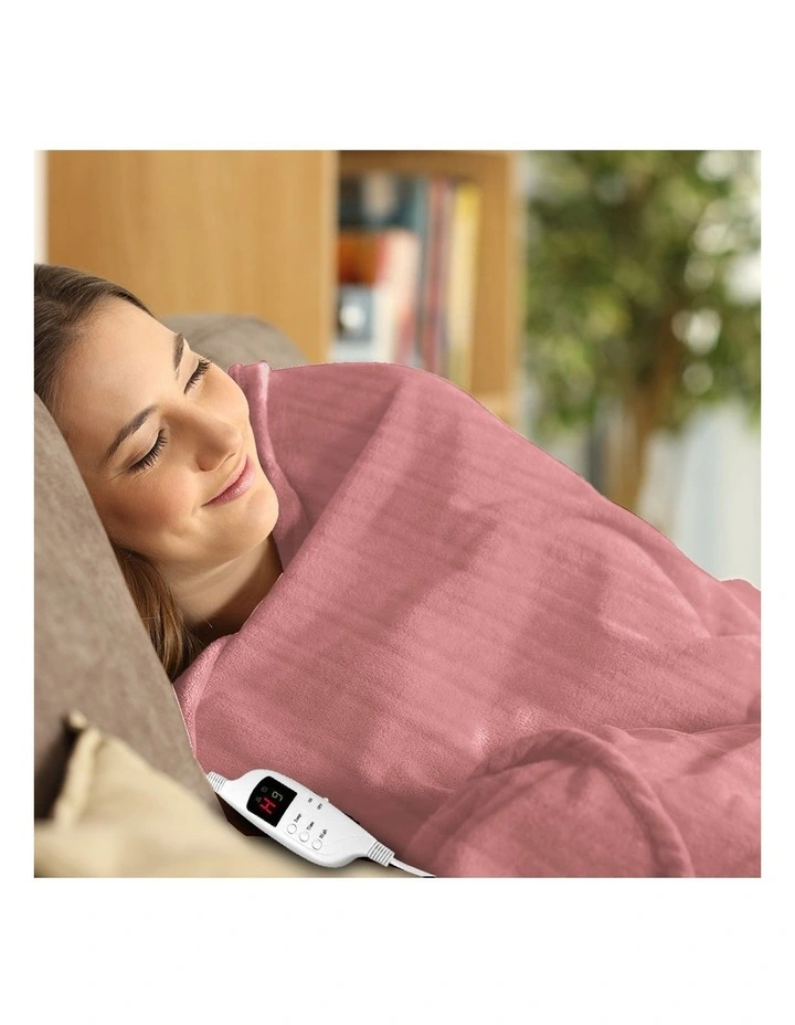Heated Electric Blanket Throw Rug In Pink 6 Heated Electric Blanket Throw Rug In Pink - Image 4