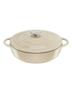 Tefal LOV Cast Iron Beige Shallowpot W/lid 28cm/3.8L