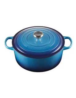 Le Creuset Signature Round Casserole 28cm/ 6.7Lt In Azure Blue