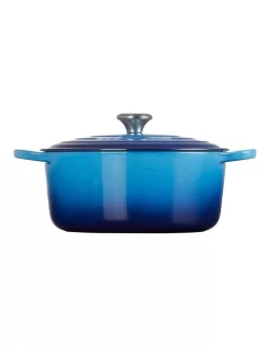 Le Creuset Signature Round Casserole 28cm/ 6.7Lt In Azure Blue -Household Items Shop 968243410 3 720x928