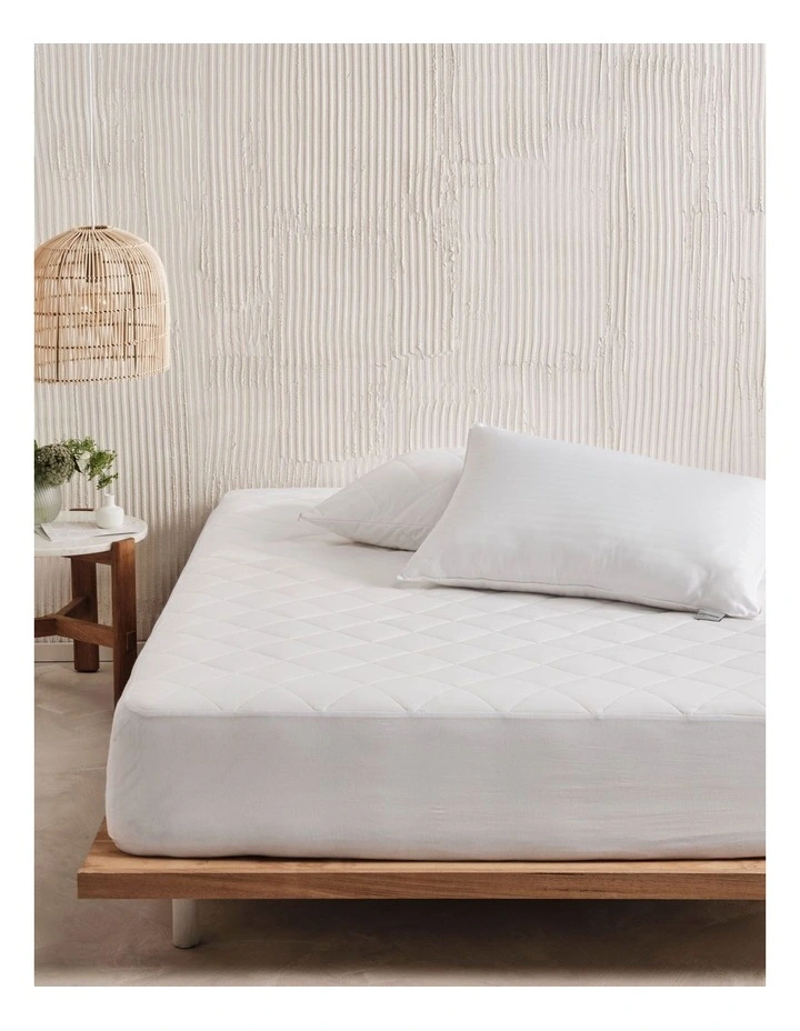 Linen House Kind Cotton Mattress Protector In White 3 Linen House Kind Cotton Mattress Protector In White
