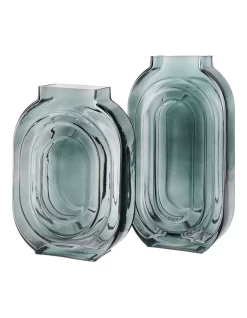 Linen House Calla Vases In Sage