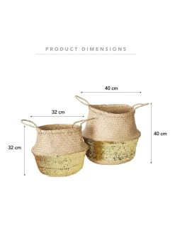 Carrie Sequin Seagrass Baskets Set Of 2 In Natural -Household Items Shop 978398830 3 720x928
