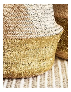 Carrie Sequin Seagrass Baskets Set Of 2 In Natural -Household Items Shop 978398830 4 720x928