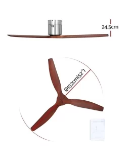 Devanti Ceiling Fan 52 Inch W/Remote Timer Dark Wood -Household Items Shop 979502230 3 720x928