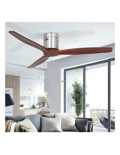 Devanti Ceiling Fan 52 Inch W/Remote Timer Dark Wood -Household Items Shop 979502230 5 720x928
