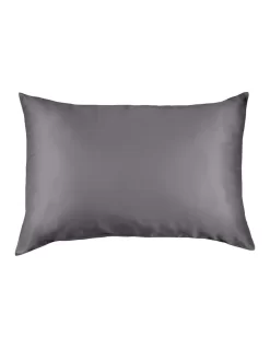 Pure Silk Pillowcase 100% Mulberry Silk Hypoallergenic In Charcoal