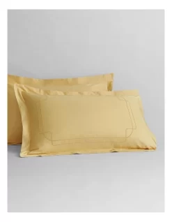 Belltana Tailored Pillowcase Pair In Soft Gold