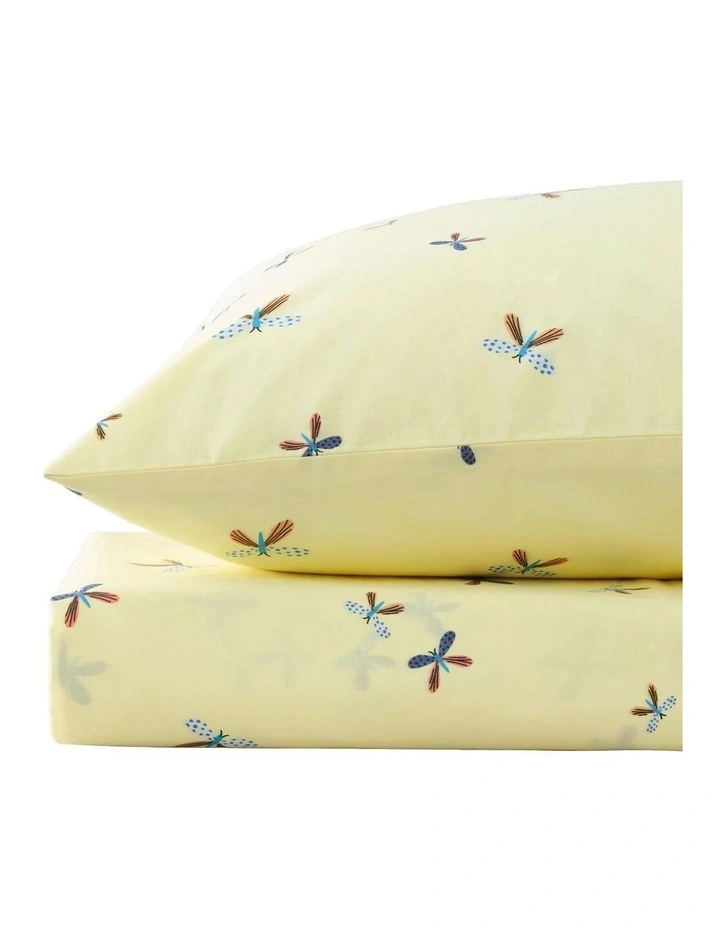 Kids Funny Bugs Sheet Set In Pastel Yellow 4 Kids Funny Bugs Sheet Set In Pastel Yellow - Image 2