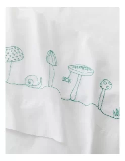 Kids Mushroom Garden Embroidered Flat Sheet Set In White -Household Items Shop 989002720 3 720x928