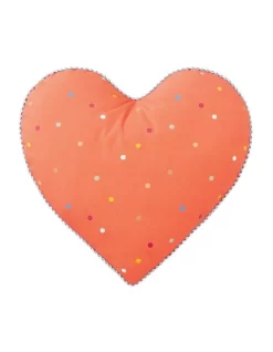 Sunny Heart Novelty Cushion In Papaya
