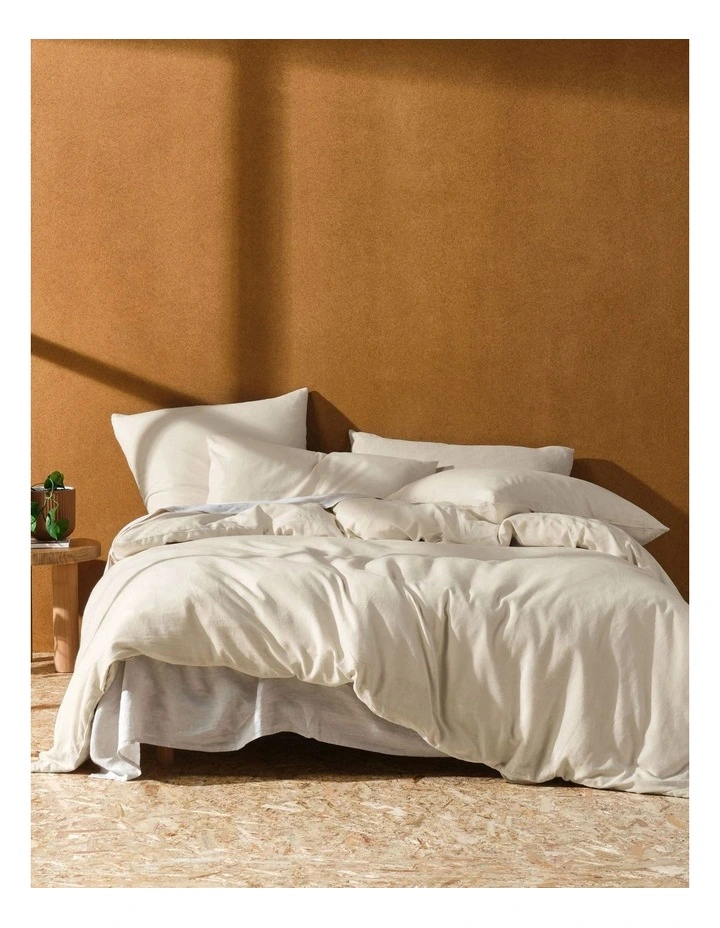 Linen House Hemp Triblend Quilt Cover Set In Vanilla 3 Linen House Hemp Triblend Quilt Cover Set In Vanilla