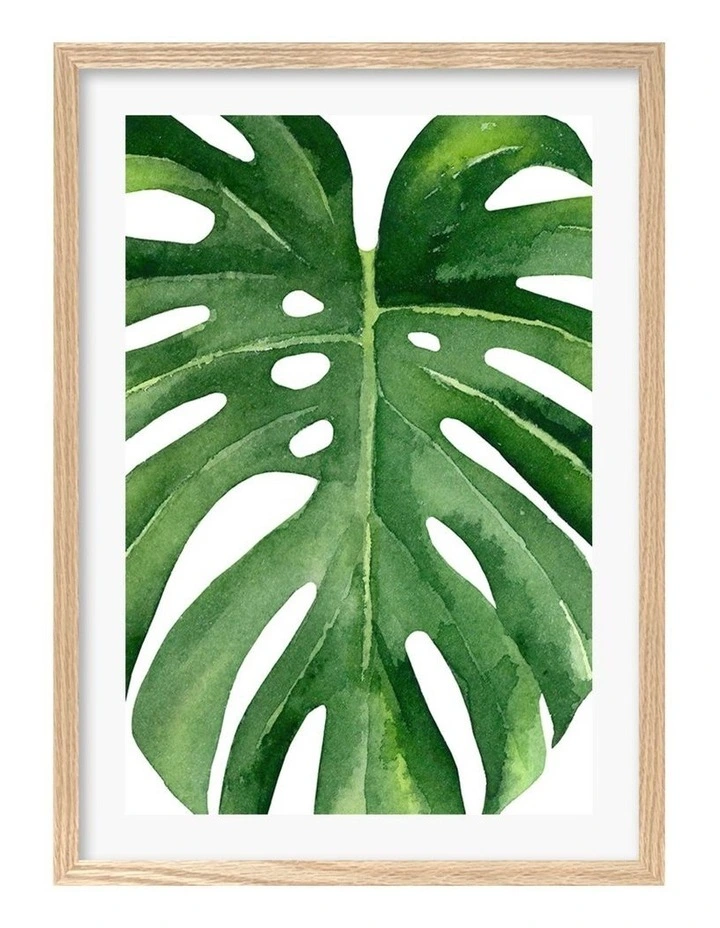 Profile Australian Made Monstera Leaf Art Print A3 Natural Frame 3 Profile Australian Made Monstera Leaf Art Print A3 Natural Frame